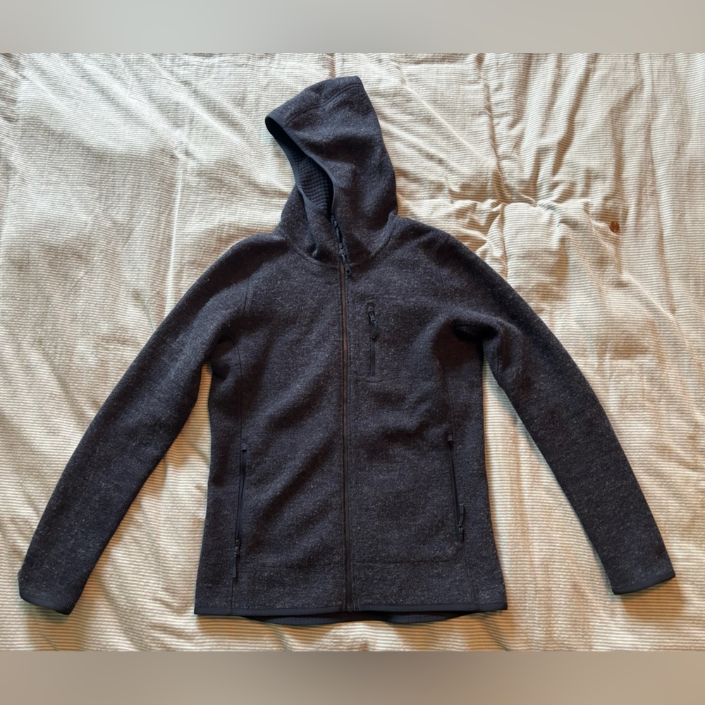 Mountain Hardwear Navy Heather Full zip Hoodie (wool blend)